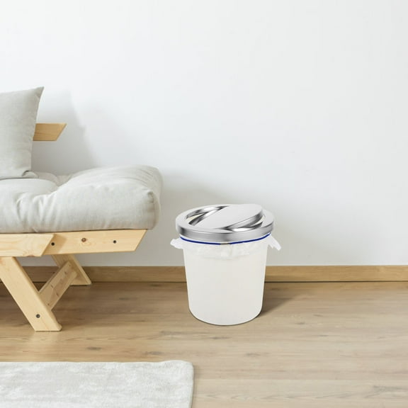 WHAMVOX Round Trash Can Lid Embedded Swing Flap Stainless Steel Waste Bin Cover For Garbage Kitchen Bathroom Office Modern Recycling Cans Replacement Lid