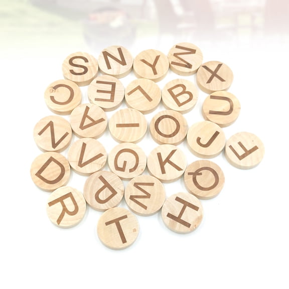 WHAMVOX Round Wood Slice Alphabet Crafting Scrapbook Letters Travel Toddler