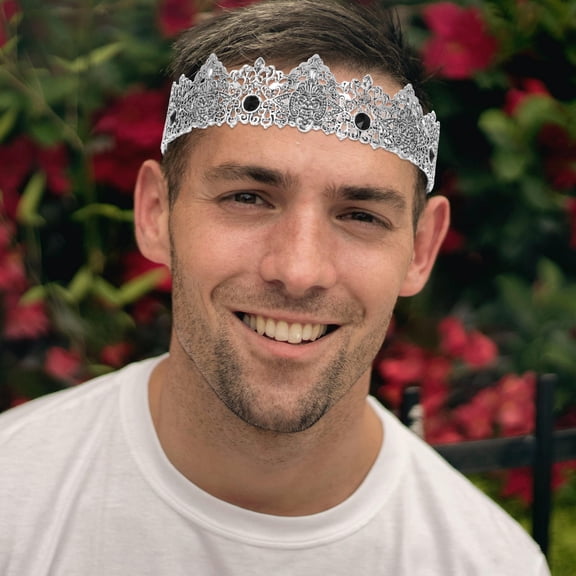 WHAMVOX Royal King Crown Medieval King Crown Halloween Party Crowns Round Tiaras Royal Costume Crown for Wedding Birthday Celebrations Accessories