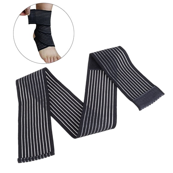 WHAMVOX Running Ankle Protective Breathable Elastic Ankle Wrist Elbow Support Wrap Brace for Exercise Sports (Black)