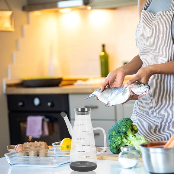 DECORNIJIA Leak-Proof Glass Soy Sauce Bottle Seasoning Jar 1Pcs