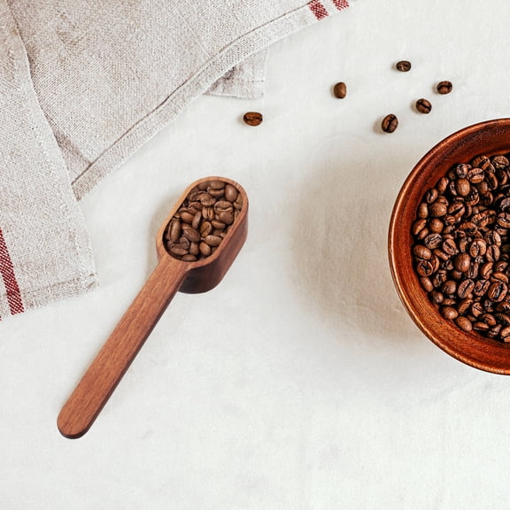 WHAMVOX  Scoop Coffee Bean Powder Peach Wood Spoon Salt Measuring Tea