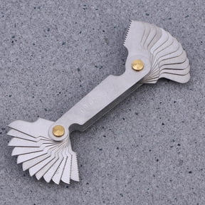 WHAMVOX Screw Thread Pitch Gauge for Measuring Use with Accurate Metric 60 Sizes in Silver Metal