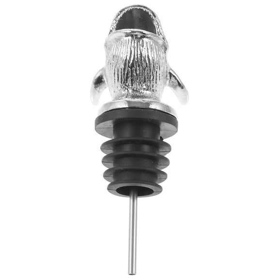 HOOWIFFY Whale Design Wine Pourer Silver Metal Bottle Spout for Wine and Olive Oil