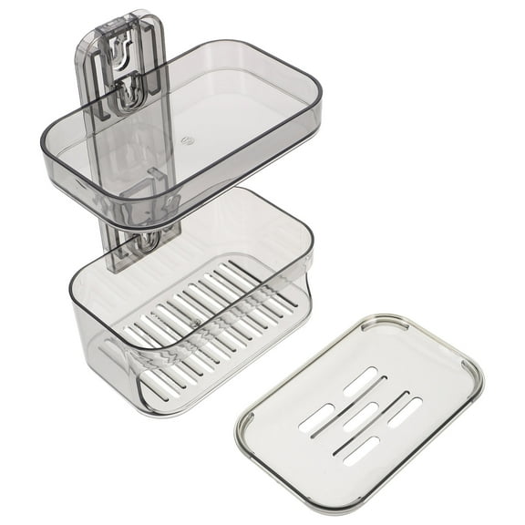 WHAMVOX Self Draining Soap Dish Wall Mounted Soap Holder With Drain Tray Soap Case Holder Saver Space Saving Organizer For Bathroom Kitchen Shower