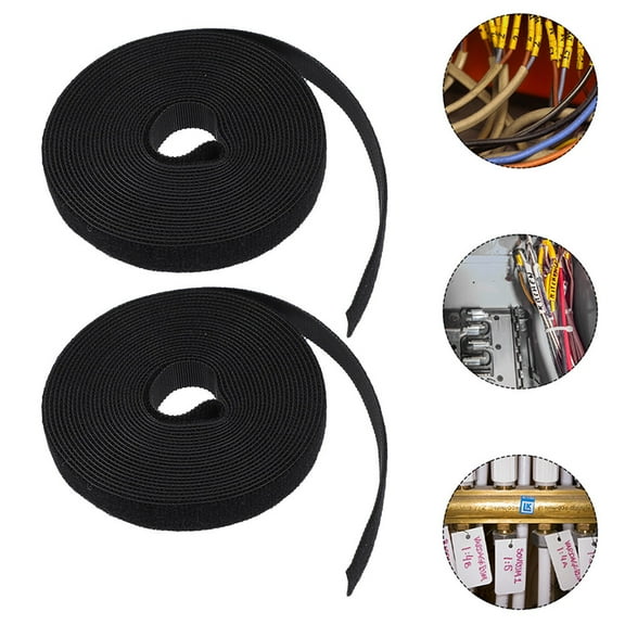 WHAMVOX Self Gripping Cable Ties 2 Rolls Black For Appliance Cord Ties