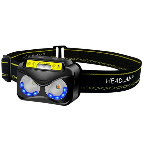 WHAMVOX Sensor Rechargeable Headlamp with Waterproof ABS Material and 180° Tilt Adjustable Band Assorted Color