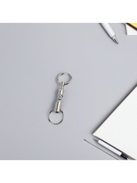 Separate Quick Release Keychain Stylish Unisex Iron Alloy Multifunctional Silver