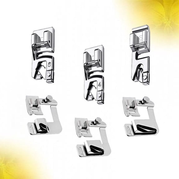 WHAMVOX Sewing Machine Presser Foot Feet Hemming Kit Overlock Silver