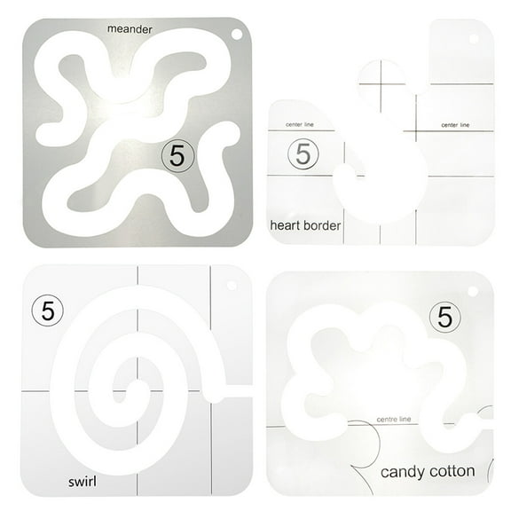 WHAMVOX Sewing Patchwork Ruler Acrylic 4Pcs 5.50X5.50X0.08In