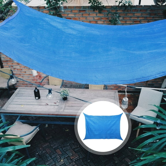 WHAMVOX Shade Net Retractable Sunshade Garden Canopy Sail Waterproof Blue