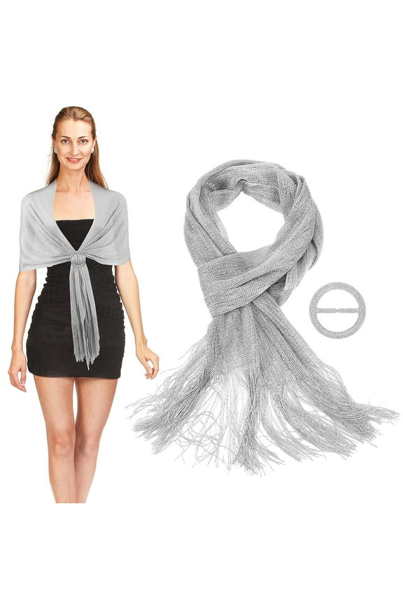 Shawl For Women Dressy Miss 170.00X45.00X0.10CM Silver