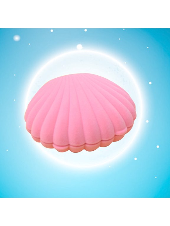 Seashell Shape Pink Jewelry Box with Flocking Cloth Storage Organizer