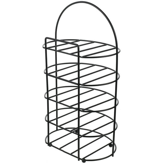 ROMANSENTIAL Black Multi-Layers Iron Serving Platter Rack for Kitchen Storage and Organization