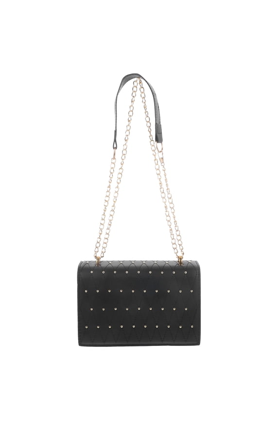 Shoulder Messenger Bag 's Fashion Wild Black Pu Leather 26X15X3CM