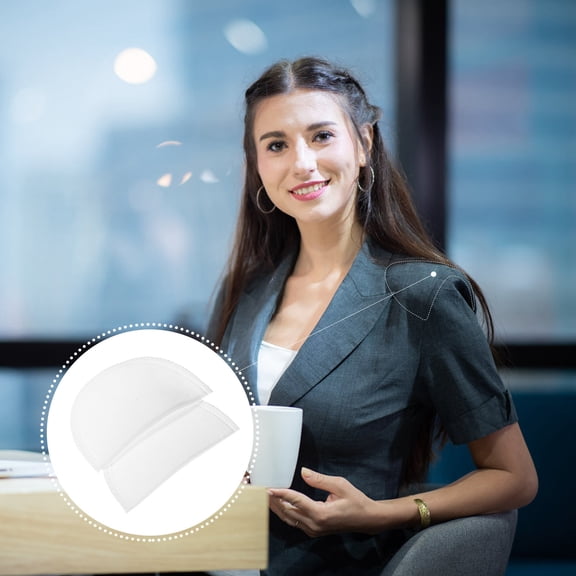 WHAMVOX White Shoulder Pads for Women, 1 Pair Sponge Inserts for Clothes, Suits, Daily Wear Comfort and Support