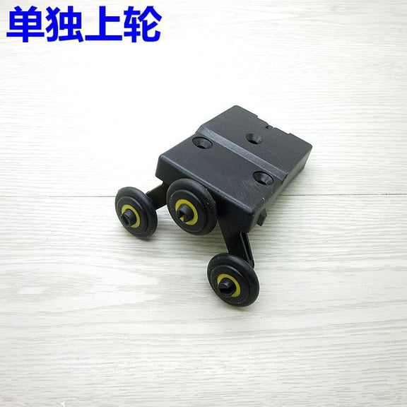WHAMVOX Showcase Window Roller Mini Sliding Door Rollers Replacement Sliding Door Wheels Sliding Cabinet Door Hardware Pulley Clamp for Display Glass Door Black
