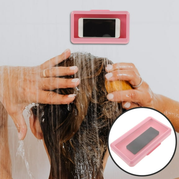 WHAMVOX Shower Phone Box Transparent Phone Case Wall Adhesive Phone Holder Wall Cellphone Holder