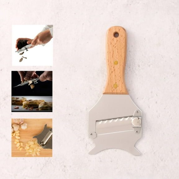 YSNOOWE Silver Truffle Shaver with Wooden Handle Stainless Steel Cheese Slicer for Kitchen Use