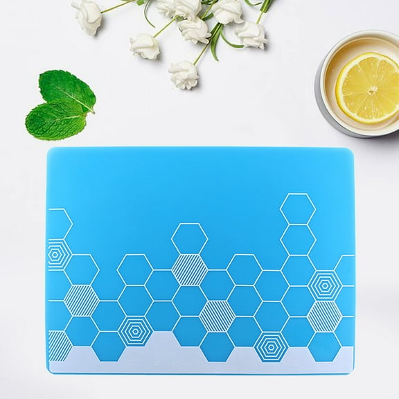 WHAMVOX Silicon Tableware Mat Coaster Non-slip Dish Plate Bowl Pad Waterproof Table Placemat Heat Insulation Pad for Home Restaurant (Light Blue Plaid)