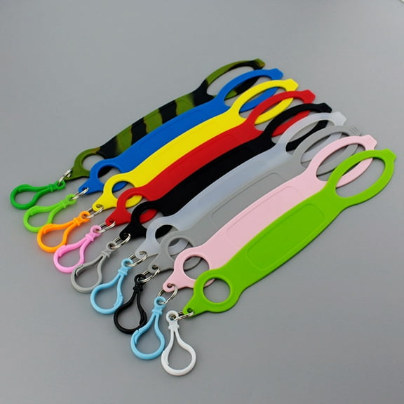 WHAMVOX Silicone Bottle Strap for Holding Bottles Assorted Color Soft Nonslip with Clasp for Keys 9 Pieces