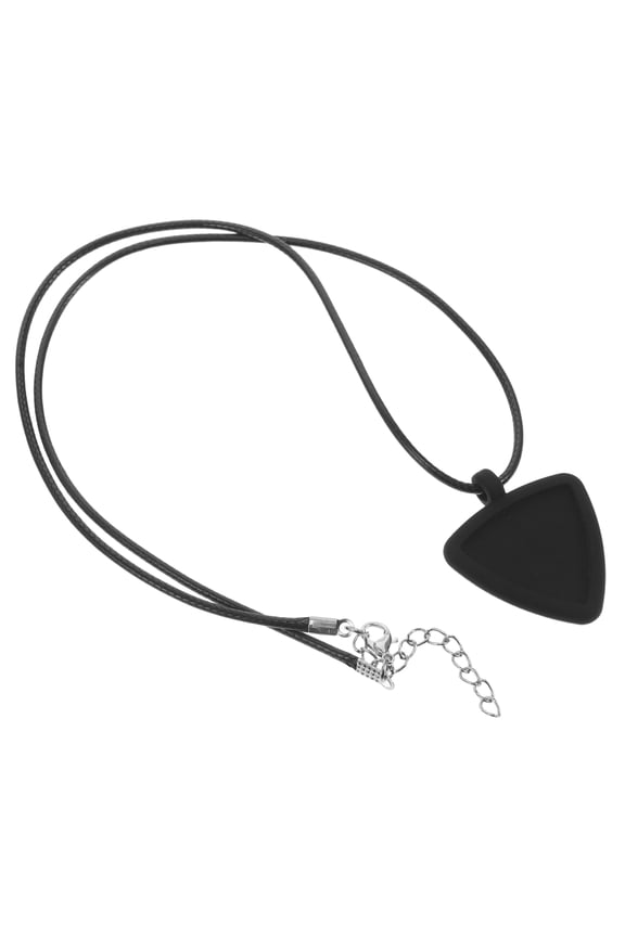 Multi Functional Silicone Guitar Pick Holder Necklace Stylish Black Pendant for Guitarists