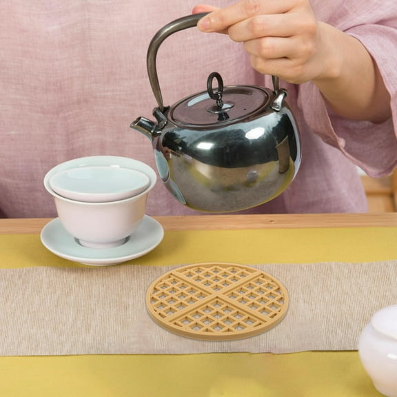 WHAMVOX Silicone Trivets Round Kitchen Mat Non Slip Insulation Pad Round Placemat For Dining Table Plate Hot Pans Anti Scalding Pad