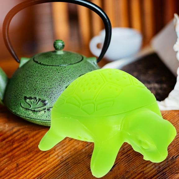 WHAMVOX Silicone Turtle Shaped Tea Infuser for Making Tea Easy to Clean Food Grade Safe Lovely Cartoon Design Green 4 Inch