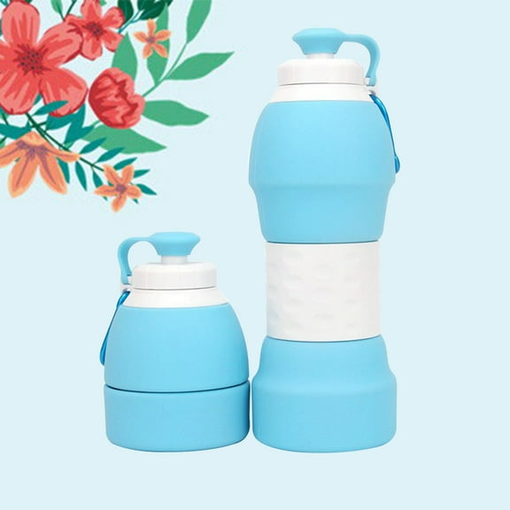 WHAMVOX  Silicone Water Bottle Travel Kettles Collapsible Bottles Fitness Light Green