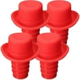 thumbnail image 1 of WHAMVOX Silicone Wine Bottle Stopper with Hat Design for Party Favor Red Color Fits Most Bottles, 1 of 8