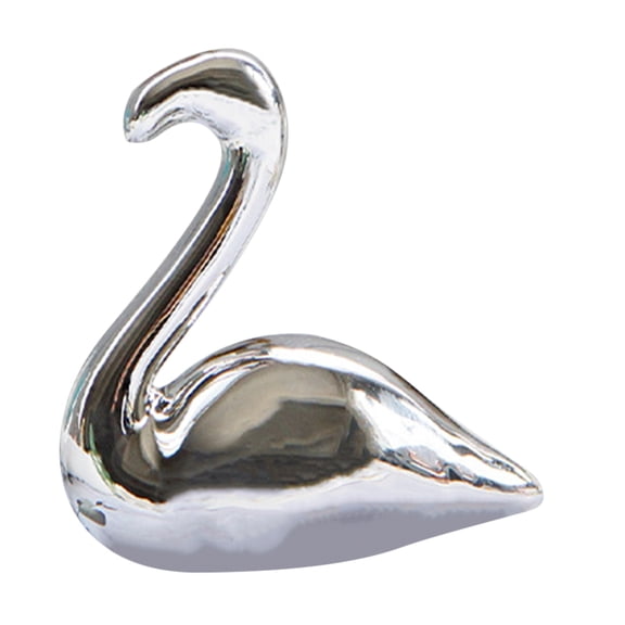WHAMVOX Silver Ceramic Flamingo Decor Unique Desktop Artware for Decor 7 Inch