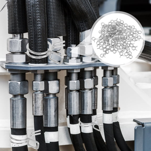 WHAMVOX Silver Hose Clamp 100Pcs for Sealing Hoses and Preventing Liquid Loss in Garden