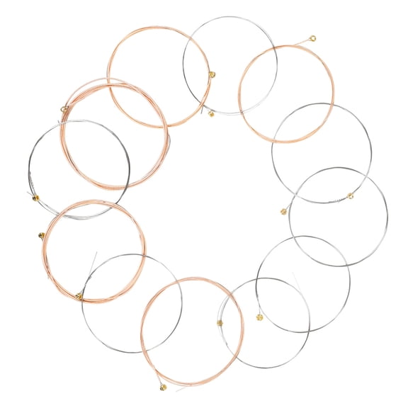 WHAMVOX Silver Phosphor Copper Pu Guitar String Universal 12Pcs for Music Practice Performance and Holidays