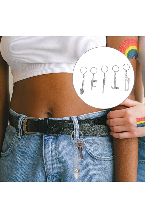 Silver Key Chain Accessories Designer Keychain Charm 5Pcs