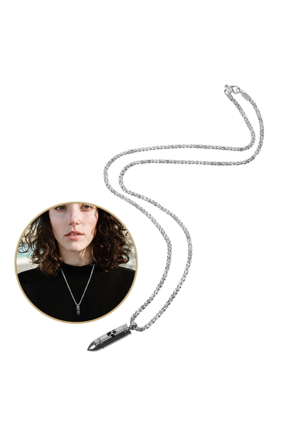 Silver Zinc Alloy Pet Urn Necklace for Ashes with Exquisite Workmanship and Durable Design 0.5 inch