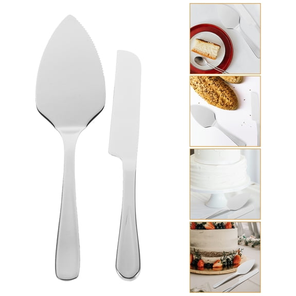 WHAMVOX  Simple Cake Cutter Wedding Spatula Server Frosting Shovel Silver
