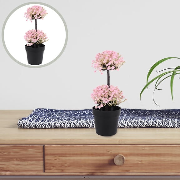 SEWCHICS Artificial Bonsai Decoration Simulation Bonsai Pink 1Pcs