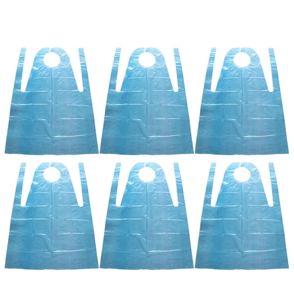 WHAMVOX Skyblue Disposable Plastic Waterproof Apron for Kitchen Use Safe Practical Sleeveless and Convenient 100pcs