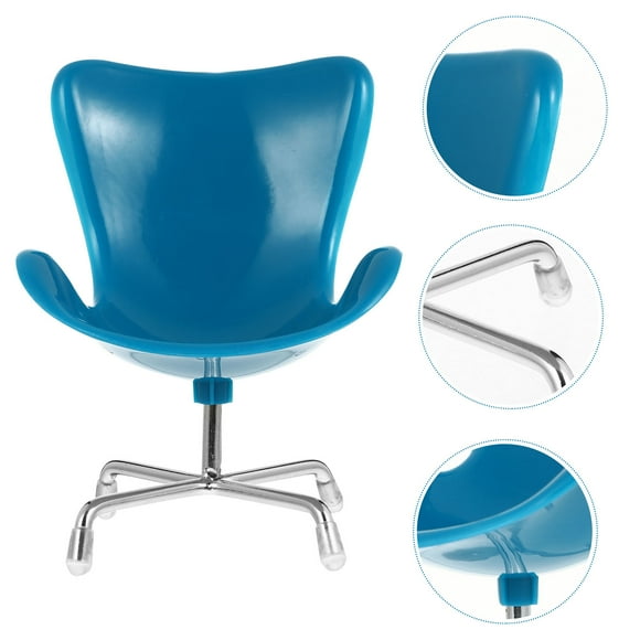 WHAMVOX  Small Doll Chair for Decor Dolls House Furniture Office Child Blue