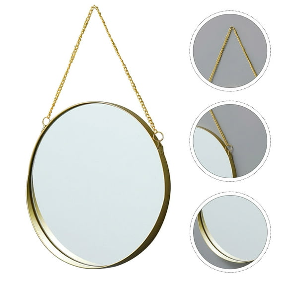 WHAMVOX Small Hanging Round Mirror Wall Mounted Vanity Decorative Toilet Travel