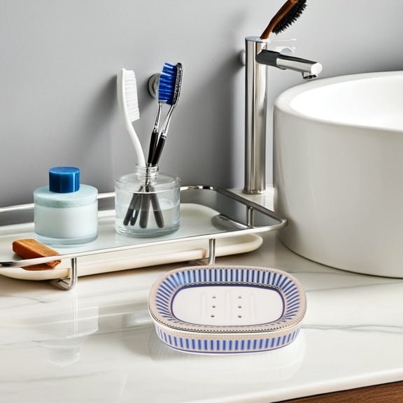 ROMANSENTIAL Bar Soap Dish Multi Ceramic 1Pcs For Shower And Bathtub Use By Bathroom Users