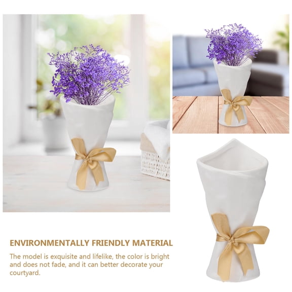 ROMANSENTIAL Premium Ceramic Vase White Simple Style for Home and Office Adornment