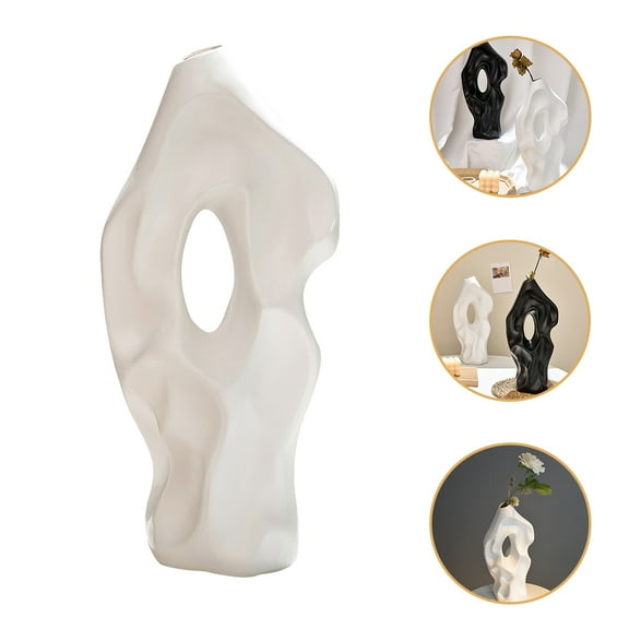 WHAMVOX  Small White Vases Wedding Decor Ceramic Beautiful Minimalist Decoration