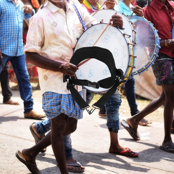 WHAMVOX Snare Drum Adjustable Sling Small Hand Shoulder Strap Black