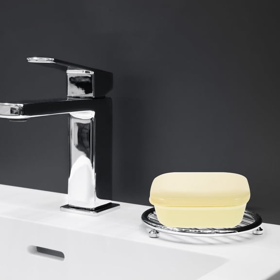 WHAMVOX Soap Box with Drain Double Layer Soap Dish Container for Bathroom Kitchen Sinks 4 pcs Assorted Color