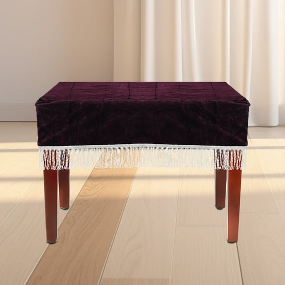 WHAMVOX Soft Velvet Piano Bench Cover Washable Vintage Decorative Slipcover Vanity Stool Sleeve for Single Piano Chair Supplies