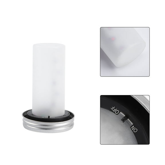 WHAMVOX Solar Mason Lamp Outdoor Light Made of PVC Plastic for Holiday Decor White 2pcs