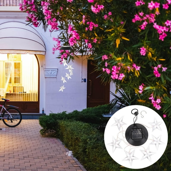 WHAMVOX Solar Wind Chimes with ABS Material for Outdoor Decoration Transparent Color and Sufficient Brightness 6.7 Inches