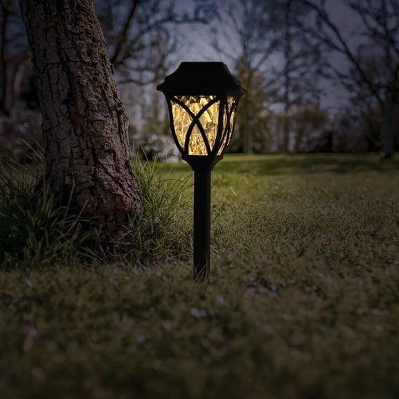 WHAMVOX SolarPowered Garden Light with Unique Design for Home Decoration and Outdoor Use Black plastic