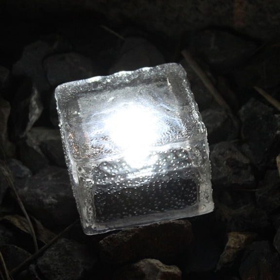 WHAMVOX SolarPowered Glass Brick Lights for Lighting Warm Atmosphere in Garden Courtyard Pathway Lawn 2 Pieces